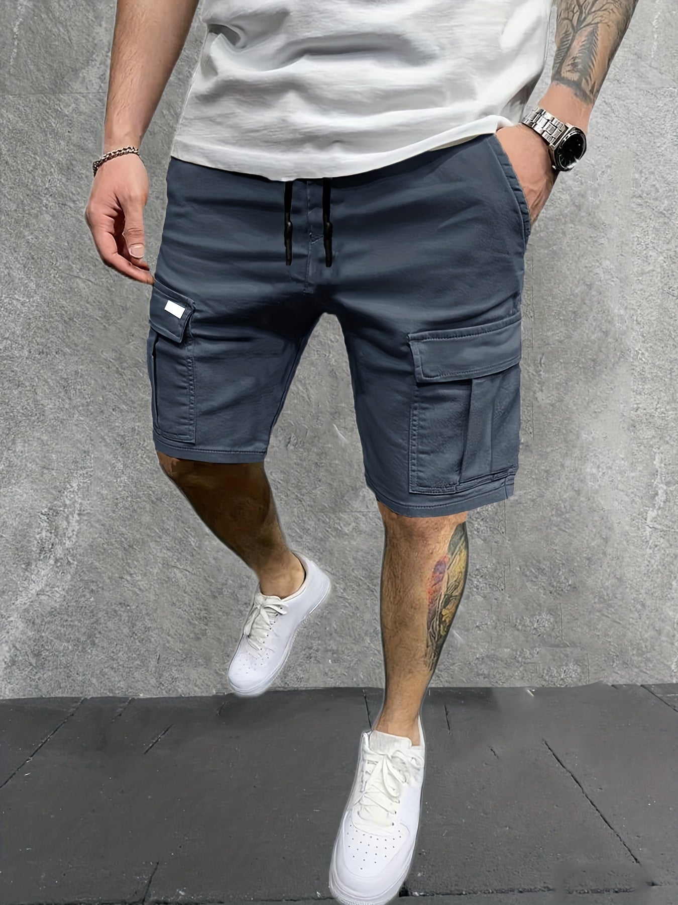 Men's Casual Cargo Shorts Drawstring Waist for Summer