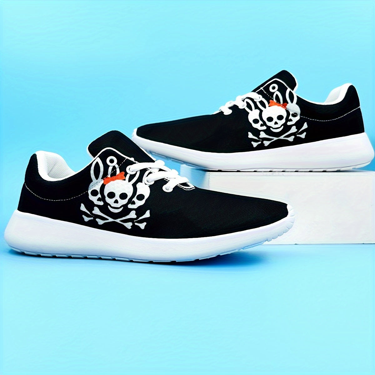 Skull Bunny Print Running Shoes Breathable Non Slip Sneakers