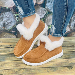 Women's Snow Boots Flat Plush Lined Winter Shoes