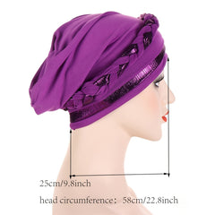 Braided Twist Turban Hat Block Beanies Women's Bandana Outdoor Hijab Hat