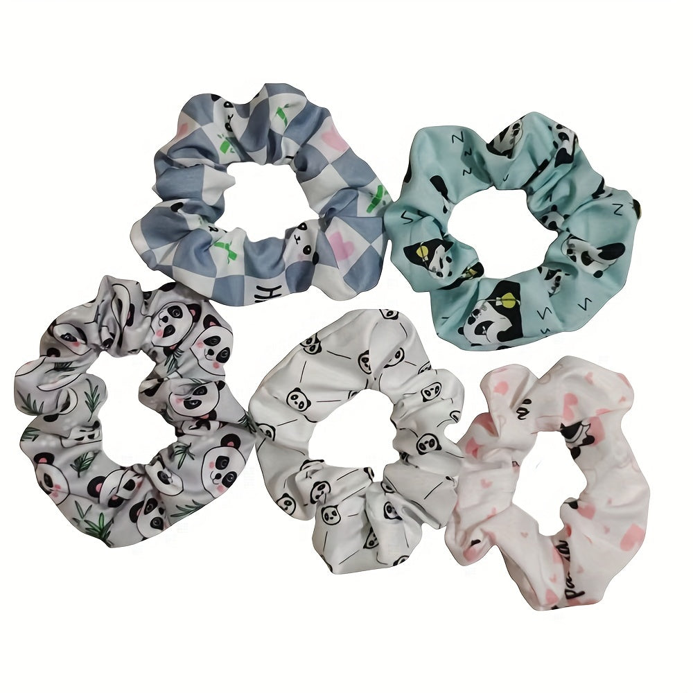 5pcs Large Cartoon Pattern Scrunchie Hair Tie Hair Rope Female Hair Accessories
