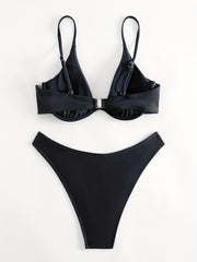 Red Triangle High Strech Bikini Set Spaghetti Straps Sexy Swimsuit