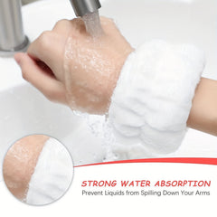 Plush Velvet Elastic Headband Wristband Set for Skincare Spa