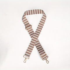 Checkered Pattern Purse Strap Adjustable Detachable Shoulder Strap Replacement
