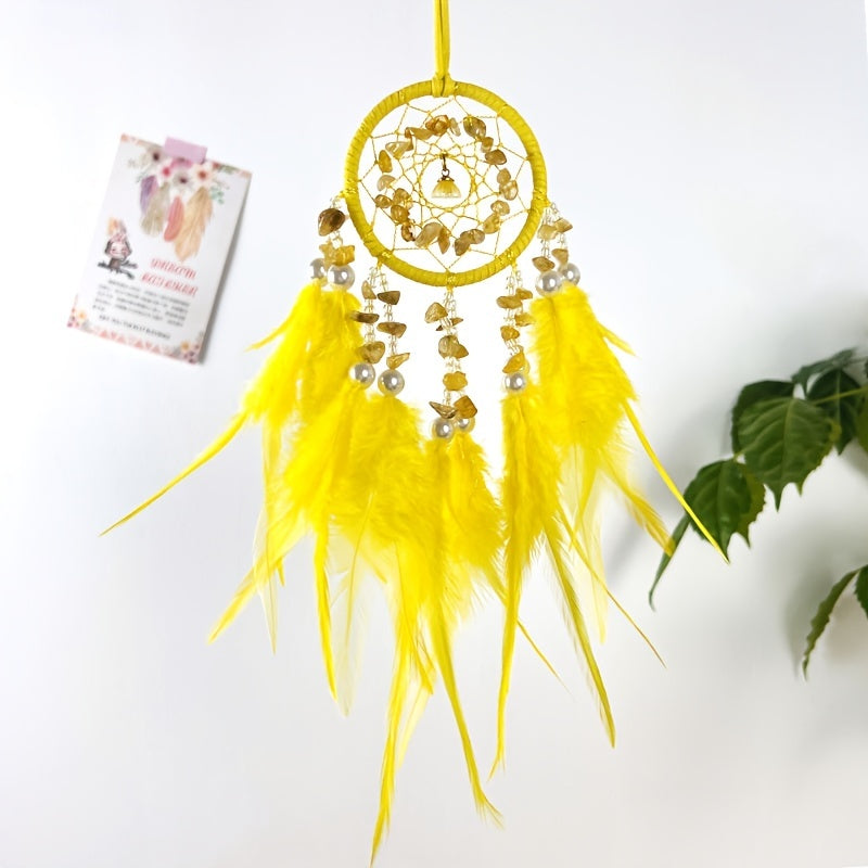 Feather Dream Catcher Mesh Wind Chime Car Pendant