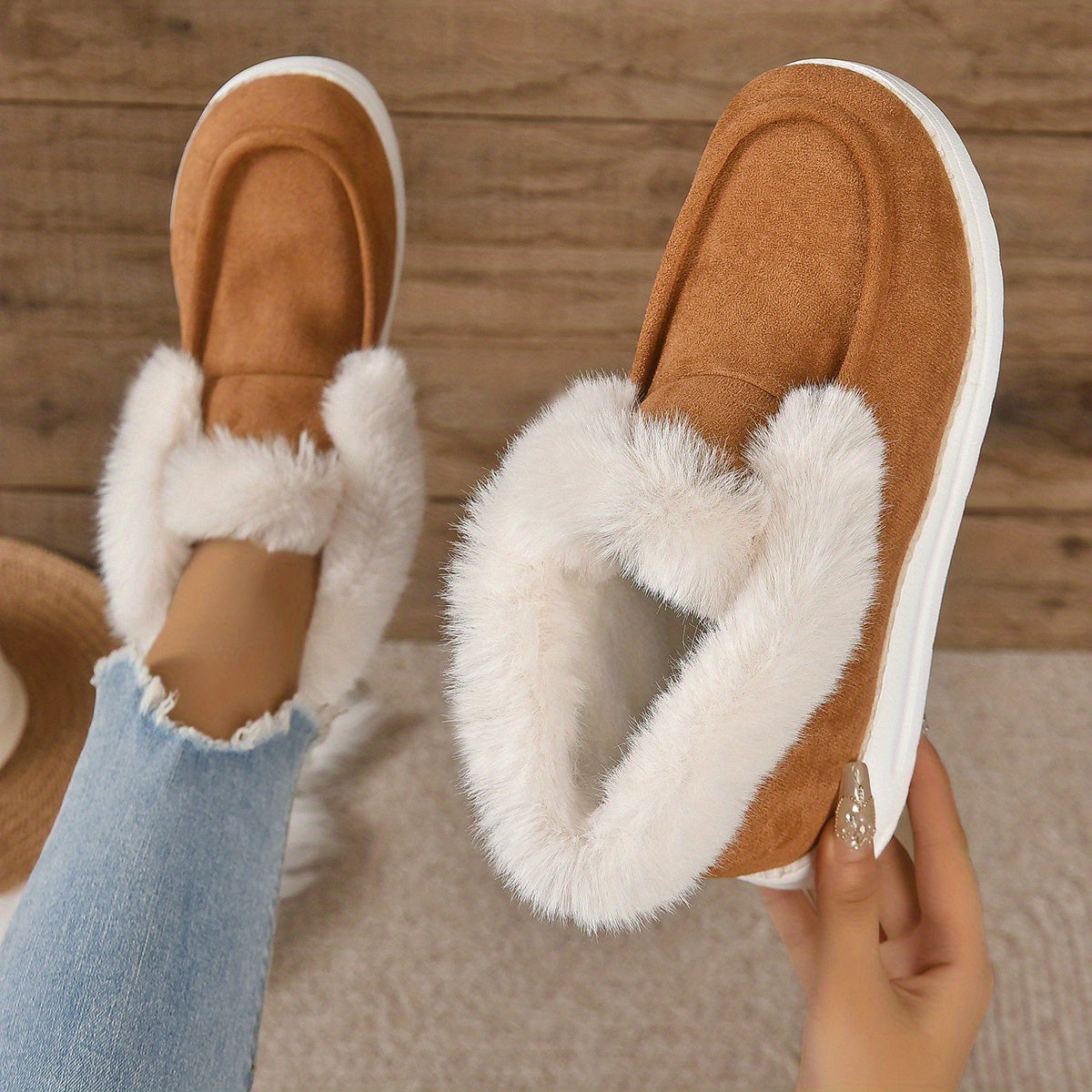 Women's Non-slip Snow Sneakers Warm Thick Bottom Outdoor Shoes