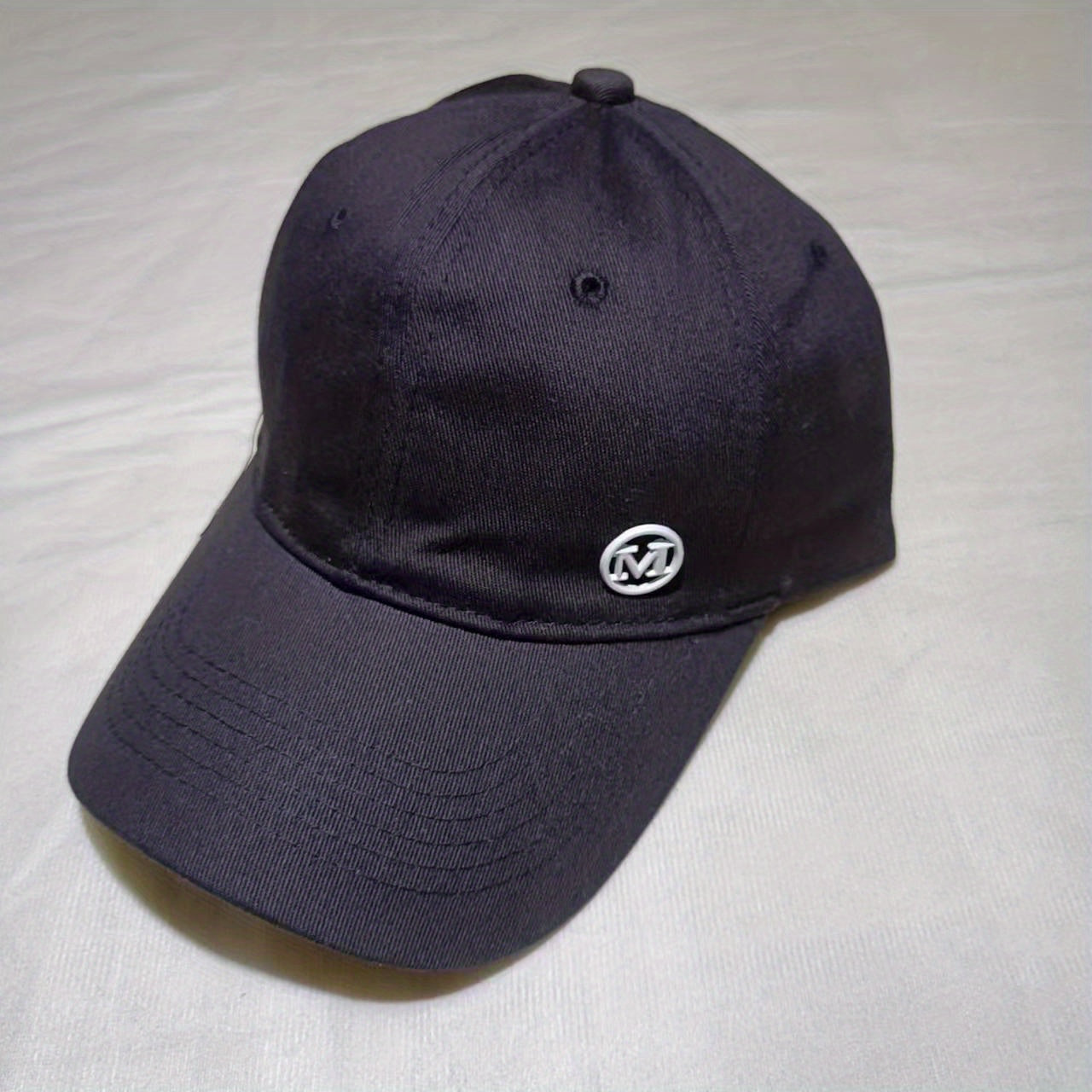 M Series Baseball Hat Men's Solid Peaked Cap Sunshade Casual Sun Hat