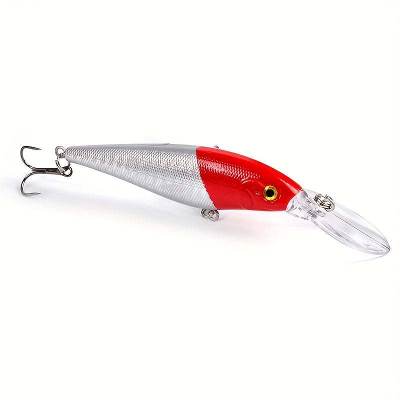 Floating Minnow Fishing Lure Long Tongue Crankbait Treble Hooks Bass Pike Tackle