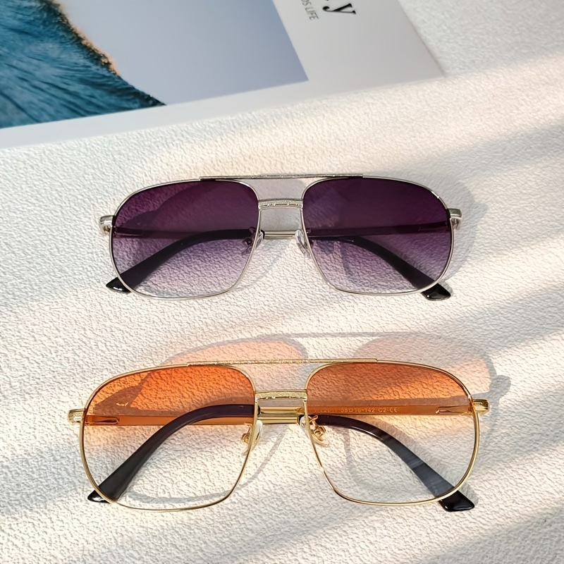 Retro Oversize Metal Pilot Sunglasses UV400 Sun Glasses for Men
