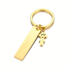 Personalized Name ID Keychain Stainless Steel Pendant