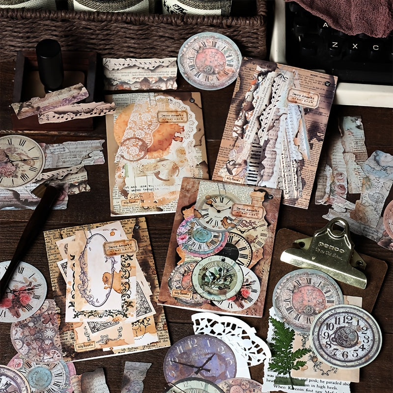 40-Piece Lace Frame Vintage Journal Backing Paper Set - Various Shape