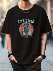 Men's Motorcycle Rider Graphic Crew Neck T-Shirt