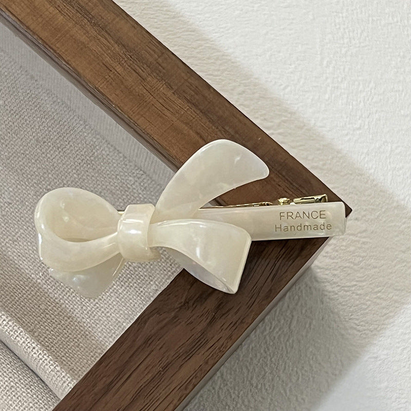 Acetate Bow Duck Billed Clip Barrette Women's Hair Accessory