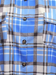  Plaid Print Button Up Long Sleeve Shacket