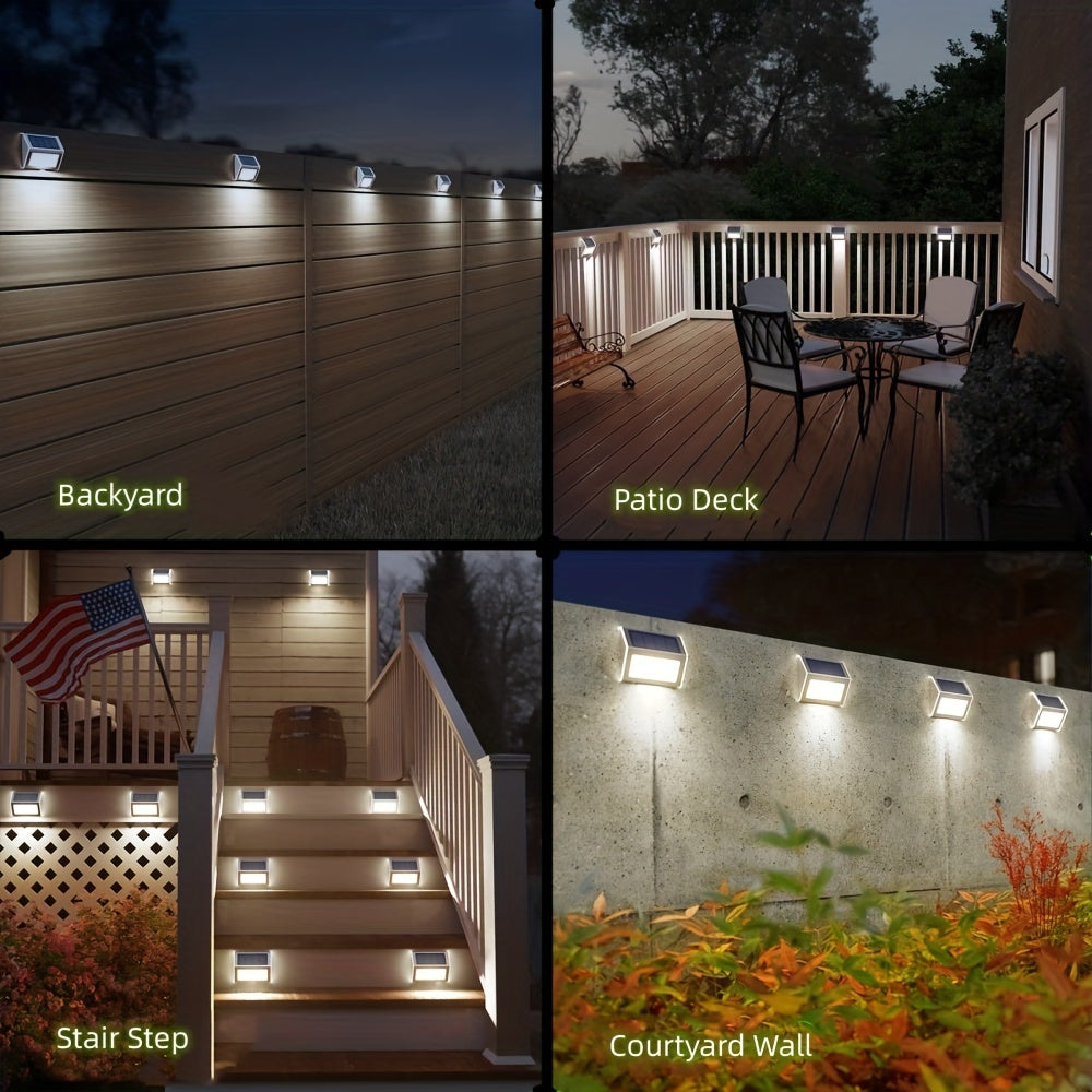 6pcs Solar Deck Lights Waterproof Garden Outdoor Lights