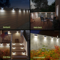 6pcs Solar Deck Lights Waterproof Garden Outdoor Lights