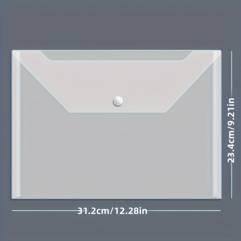 20 Packs Plastic Envelope Transparent Reusable Envelope Waterproof A4 Size