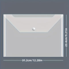 20 Packs Plastic Envelope Transparent Reusable Envelope Waterproof A4 Size