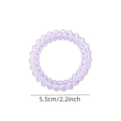 7pcs Resin Spiral Hair Tie Solid Coil Hair Ring