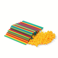 100pcs Straw Building Toys Splicing Building 4D Holiday Homemade Mixed Colors