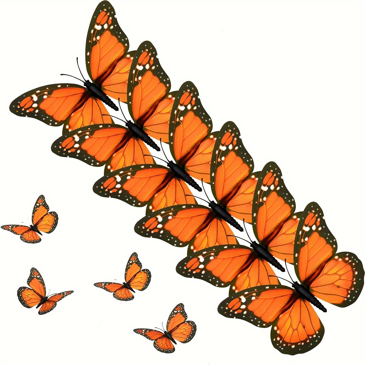 10pcs Orange Artificial Butterfly Wall Wedding Decorations