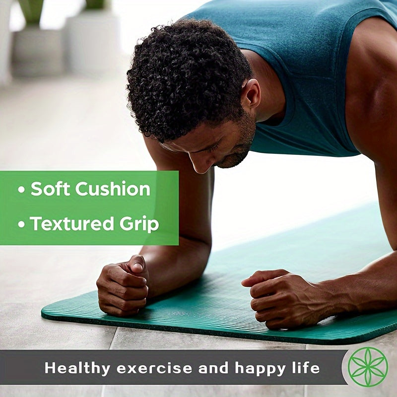 10mm Non-slip Yoga Mat Soft Solid Fitness Mat With Strap 72in 24in 0 4in