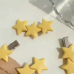 Yellow Star Hair Clip - Duck Billed Clip for Women Girls Baby