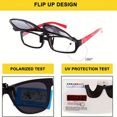 Men's Pink Polarized Clip On Sunglasses Anti Glare Driving Glasses