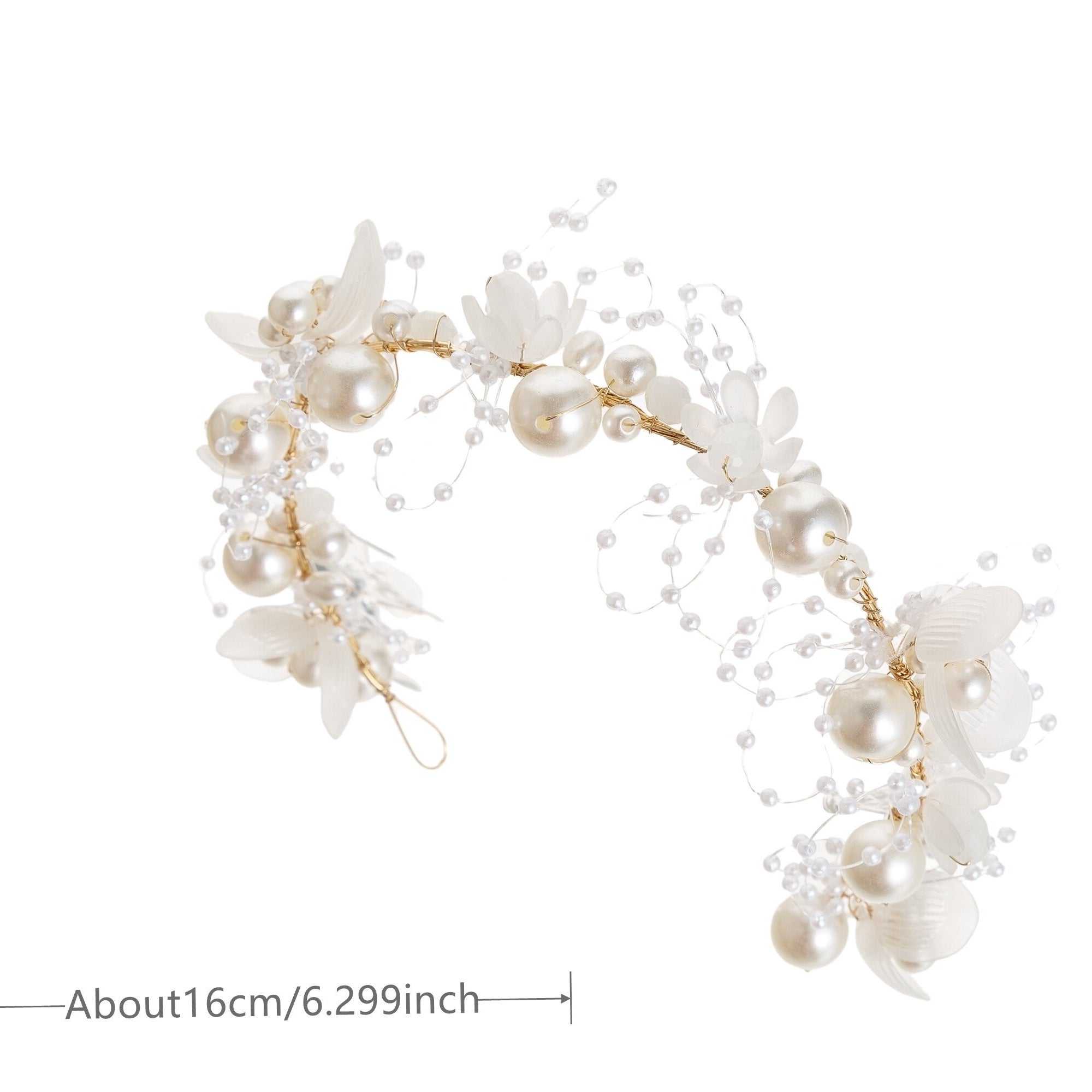 Faux Pearl Headdress Wedding Hair Band Princess Style