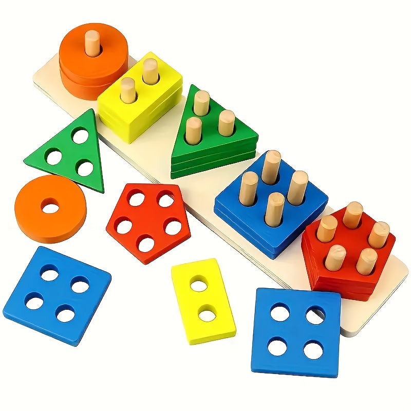 Colorful Wooden Sorting & Stacking Educational Toy