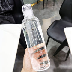 500ml Clear Leakproof Water Bottle With Time Scale - Lightweight Water Cup