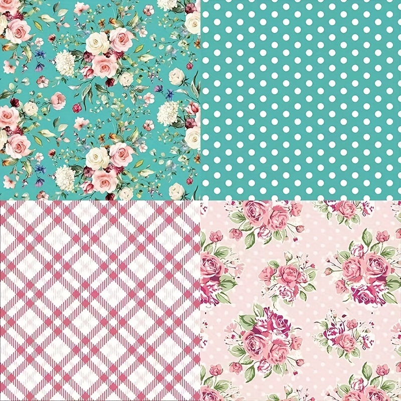 Flower Themed Single Sided Pattern Paper for DIY Albums & Scrapbooks