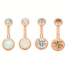 4PC Bee Navel Bar Pack Cz Belly Ring Set Women Belly Button Piercing