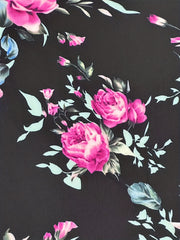  Floral Print Short Sleeve Casual Dress With Pockets