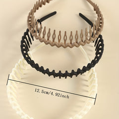 3pcs Nonslip Tooth Headband Wavy Head Hoop Hair Band For Women Girls