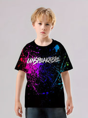UNSPEAKABLE Print T shirt Casual Short Sleeve Top Unisex Tee