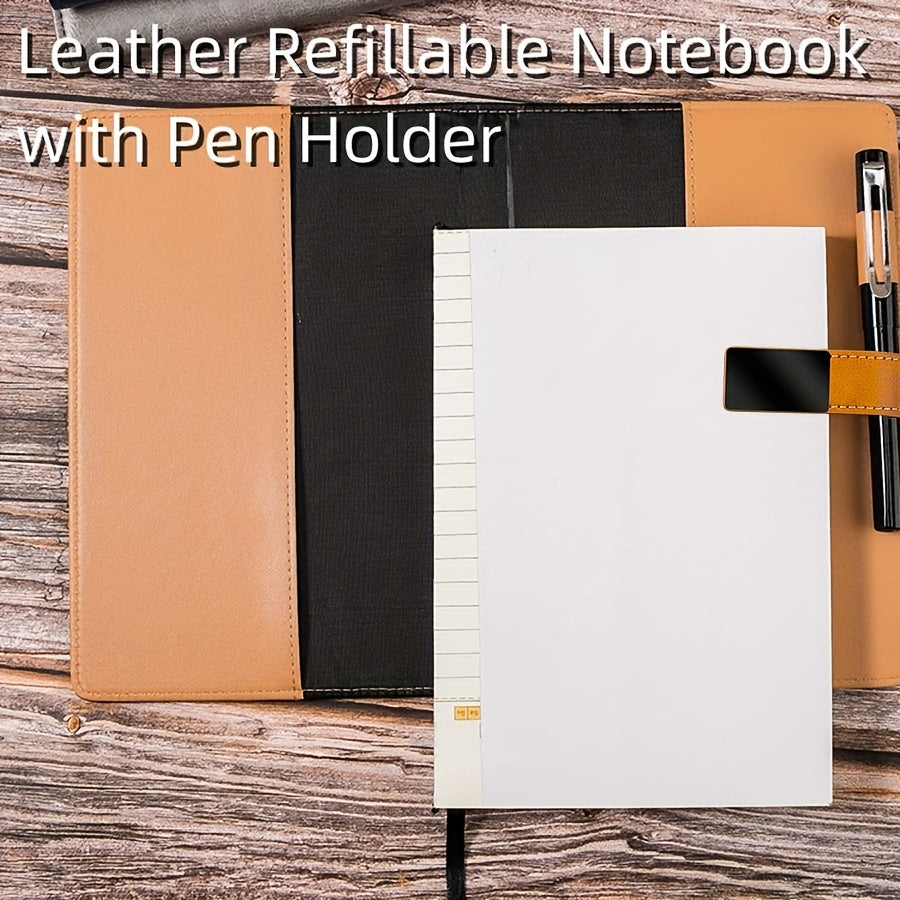 A5 Refillable Leather Journal Notebook with Lined Paper