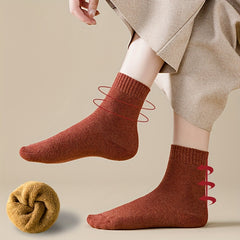 7 Pairs Solid Mid Tube Socks Women's Stockings