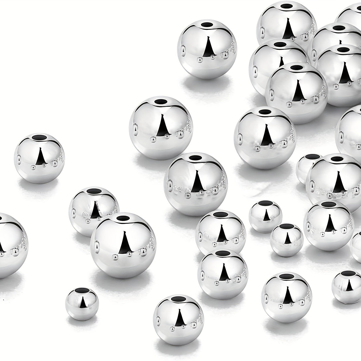 100pcs Classic Silver Beads Pendants for DIY Jewelry Making