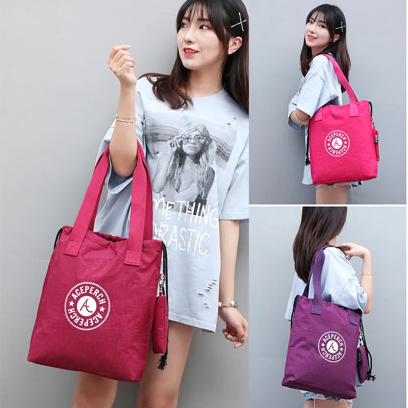 Casual Women Nylon Shoulder Bag Tote Mummy Grocery Shopper Bags