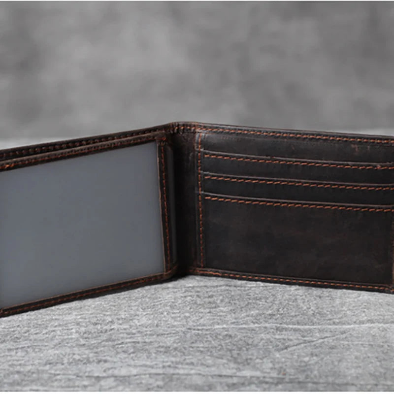 Retro Head Cowhide Driver's Pack Leather Multi-Card Pack