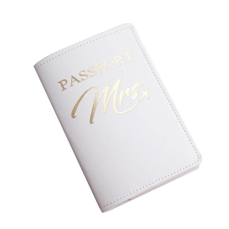 Embroidery Mr Mrs Lover Passport Cover Wedding Travel Case