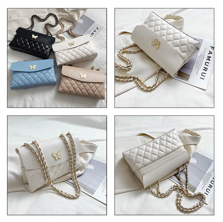 ASHINE Small Clutch Bag Chains Butterfly Handbag for Women