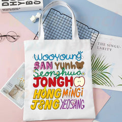 ATEEZ Kpop Collection Canvas Bag Large Handbag Women Ladies Shopping Handbag