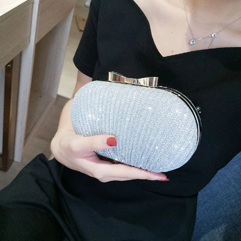 Bridal Beaded Evening Bag Rhinestone Clutch Chain Handbag