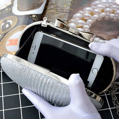 Bridal Beaded Evening Bag Rhinestone Clutch Chain Handbag