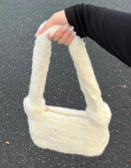 Furry Gemstone Decorated Handbag Soft Shoulder Bags Y2k Style