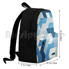 Abstract Geometry Outdoor Hiking Backpack Waterproof Camping Travel