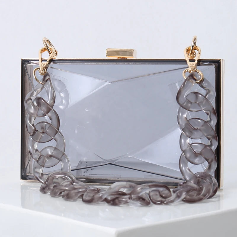 Clear Acrylic Clutch Bag for Wedding Diamond Purses