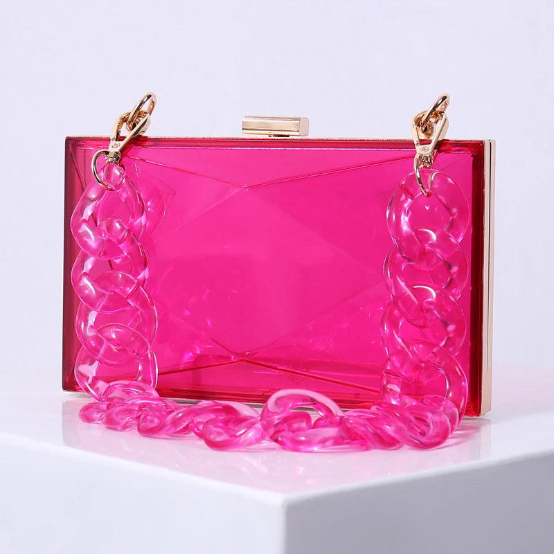 Clear Acrylic Clutch Bag for Wedding Diamond Purses